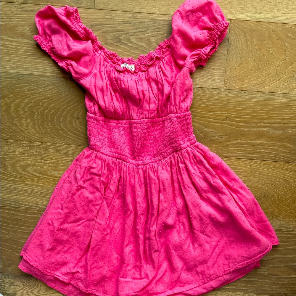 Hollister Bright Pink Smocked romper